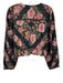 Cleobella Size L Black, Pink & Green Cotton Floral Long Sleeve Pleat Detail Top Black, Pink & Green / L
