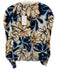 Misa Size L White, Blue & Yellow Polyester Long Sleeve Abstract Print Top White, Blue & Yellow / L
