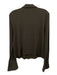 Good American Size L Dark Brown Viscose Blend Long Sleeve Button Down Collar Top Dark Brown / L