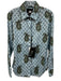 Cino Size XS Blue, Green, Red Cotton Long Sleeve Abstract Paisley Buttons Top Blue, Green, Red / XS