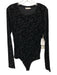 Good American Size 4/XL Black Polyester & Nylon Long Sleeve Zebra Snaps Bodysuit Black / 4/XL