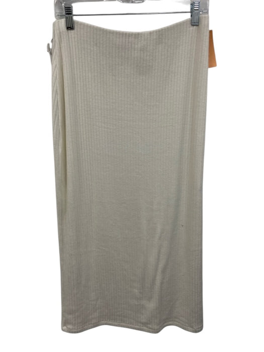 Stateside Size L Cream White Rayon & Polyester Long Sleeve Rib Knit Skirt Set Cream White / L