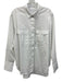 Good American Size 3/L White Cotton & Nylon Long Sleeve Breast Pocket Collar Top White / 3/L