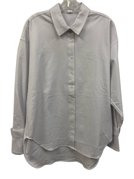 Good American Size 1/2 White Cotton & Nylon Long Sleeve Buttons Collar Top White / 1/2