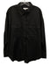 Good American Size 3/L Black Cotton & Nylon Long Sleeve Breast Pocket Collar Top Black / 3/L