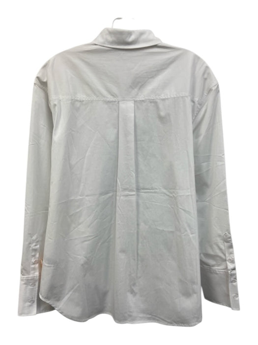 Good American Size M White Cotton & Nylon Long Sleeve Buttons Collar Top White / M