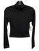 Good American Size XS Black Nylon & Elastane Mock Collar Long Sleeve Top Black / XS