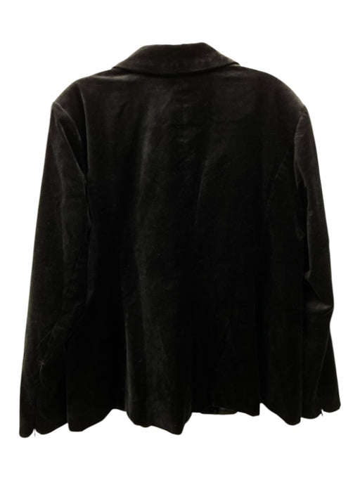 Good American Size XL Black Cotton & Viscose Velvet One Button Blazer Jacket Black / XL