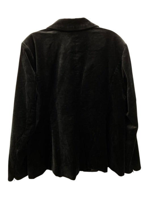 Good American Size XL Black Cotton & Viscose Velvet One Button Blazer Jacket Black / XL