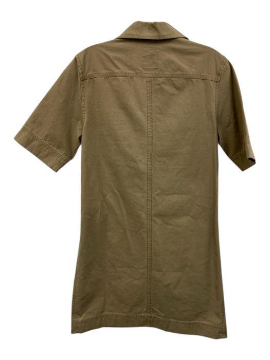Zadig & Voltaire Size M Light Brown Cotton Short Sleeve Lace Up Dress Light Brown / M