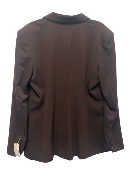 Good American Size XL Brown Polyester & Viscose Single Button Flap Pocket Jacket Brown / XL