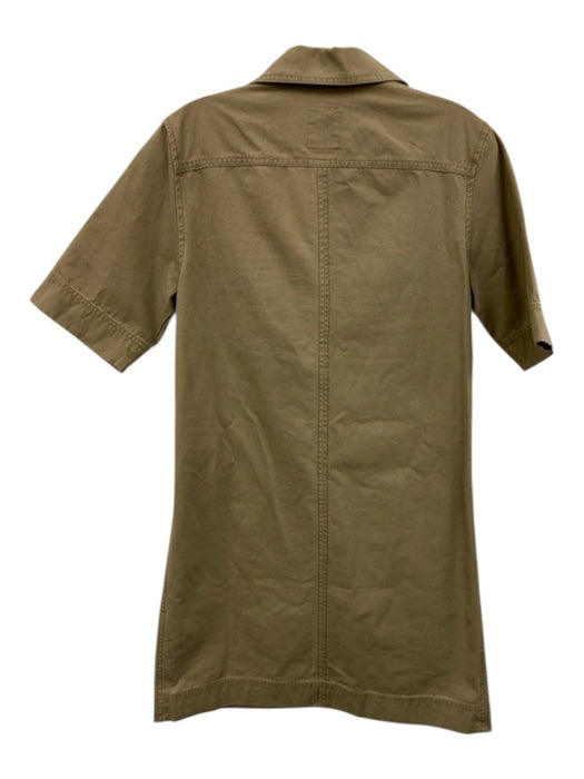 Zadig & Voltaire Size S Light Brown Cotton Short Sleeve Lace Up Dress Light Brown / S