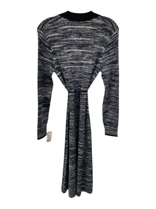 Margaret O'leary Size S Black, Blue, White Viscose & Polyester Collar Knit Dress Black, Blue, White / S