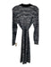 Margaret O'leary Size S Black, Blue, White Viscose & Polyester Collar Knit Dress Black, Blue, White / S