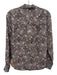 Margaret O'leary Size XS Brown & White Cotton Long Sleeve Floral Print Top Brown & White / XS