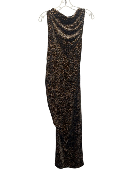 Good American Size M Brown & Black Polyester & Elastane Velvet Sleeveless Dress Brown & Black / M