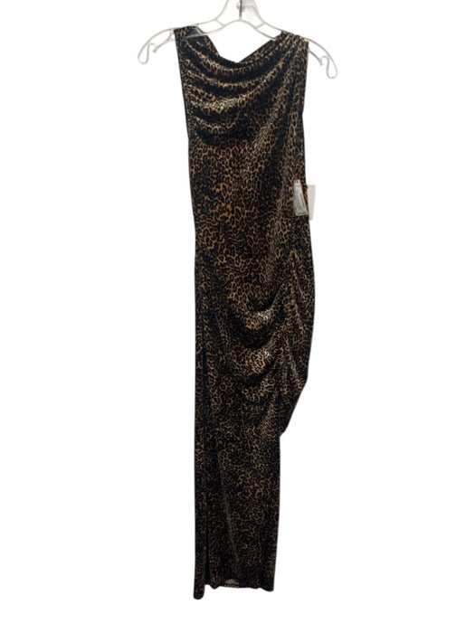 Good American Size M Brown & Black Polyester & Elastane Velvet Sleeveless Dress Brown & Black / M