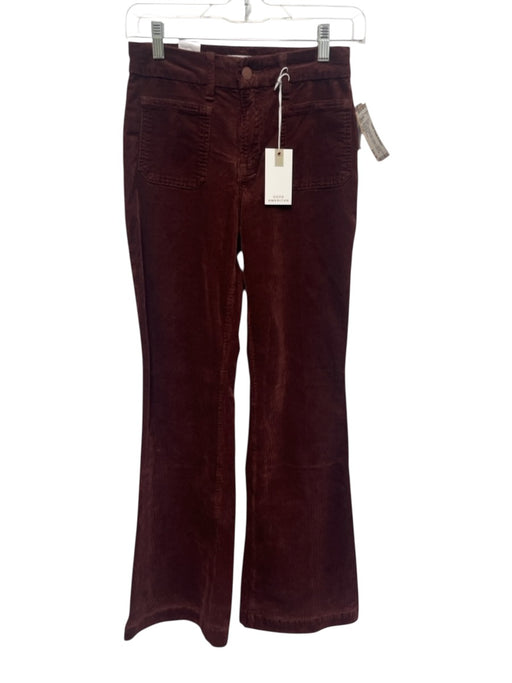 Good American Size 2/26 Burgundy Red Cotton & Modal Corduroy High Rise Pants Burgundy Red / 2/26
