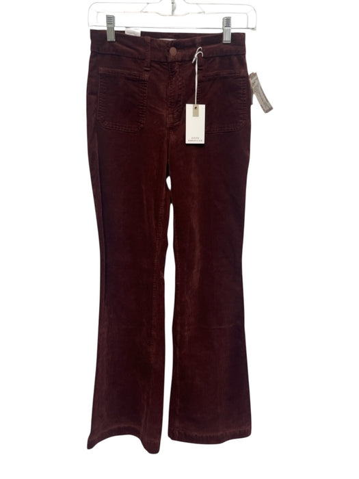 Good American Size 2/26 Burgundy Red Cotton & Modal Corduroy High Rise Pants Burgundy Red / 2/26