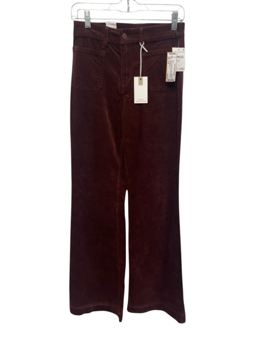Good American Size 6/28 Burgundy Red Cotton & Modal Corduroy High Rise Pants Burgundy Red / 6/28