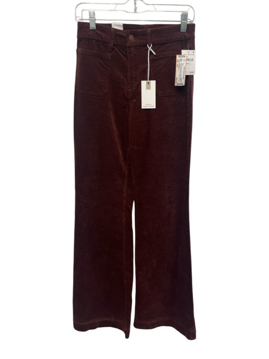 Good American Size 6/28 Burgundy Red Cotton & Modal Corduroy High Rise Pants Burgundy Red / 6/28
