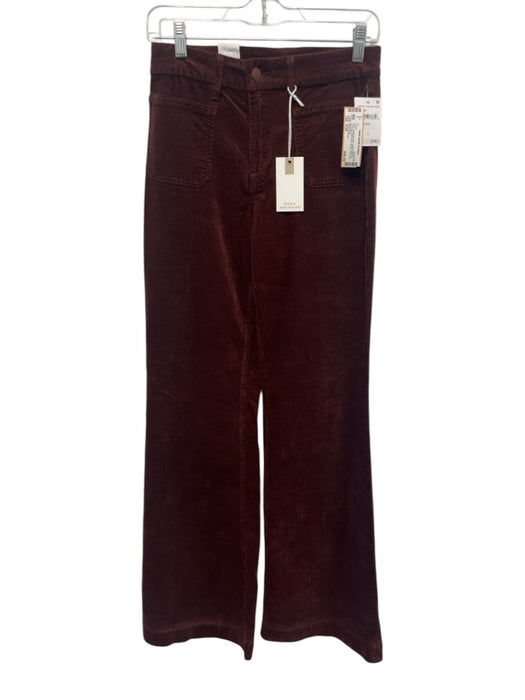 Good American Size 10/30 Burgundy Red Cotton & Modal Corduroy High Rise Pants Burgundy Red / 10/30