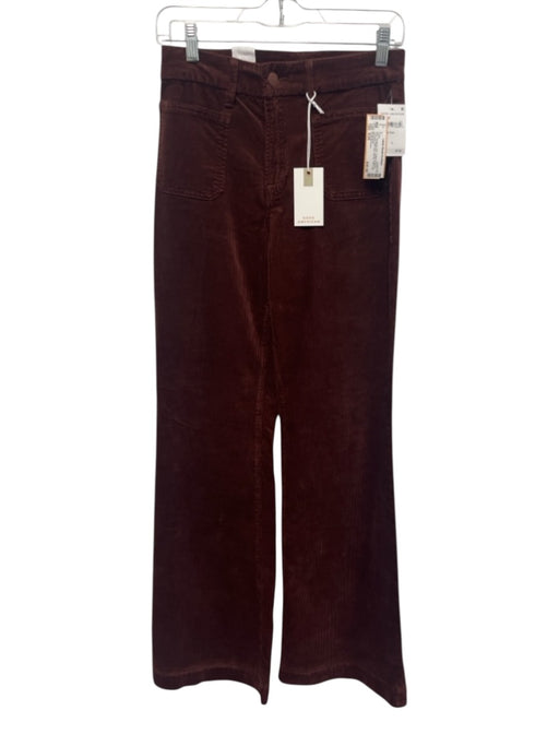 Good American Size 10/30 Burgundy Red Cotton & Modal Corduroy High Rise Pants Burgundy Red / 10/30