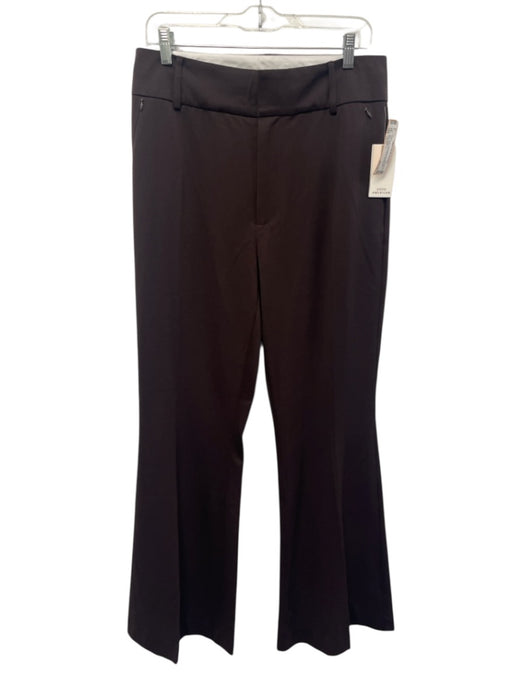 Good American Size 12/31 Dark Brown Polyester & Viscose High Rise Trouser Pants Dark Brown / 12/31