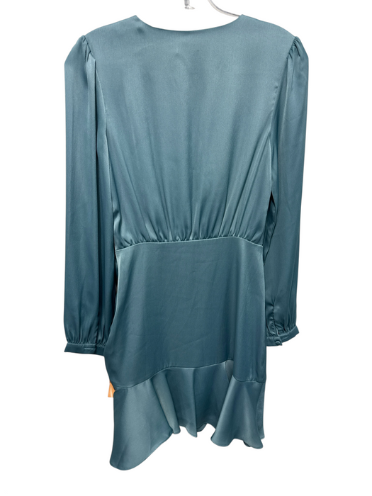 Greylin Size XS Mist Blue Polyester Surplice Tie Detail Ruched Dress Mist Blue / XS