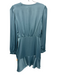 Greylin Size XS Mist Blue Polyester Surplice Tie Detail Ruched Dress Mist Blue / XS