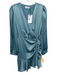 Greylin Size XS Mist Blue Polyester Surplice Tie Detail Ruched Dress Mist Blue / XS