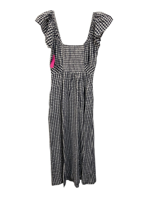 Splendid Size XS Black & White Viscose & Cotton Square Neck Gingham Maxi Dress Black & White / XS