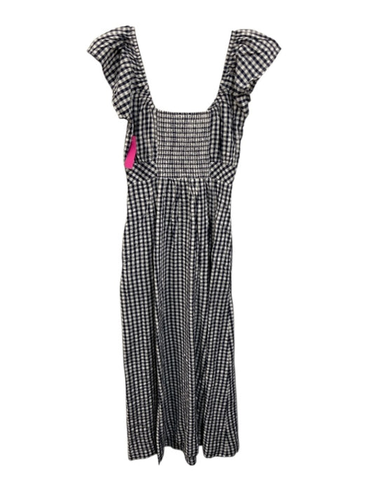 Splendid Size XS Black & White Viscose & Cotton Square Neck Gingham Maxi Dress Black & White / XS