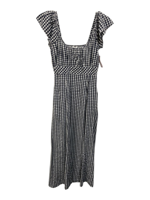 Splendid Size XS Black & White Viscose & Cotton Square Neck Gingham Maxi Dress Black & White / XS