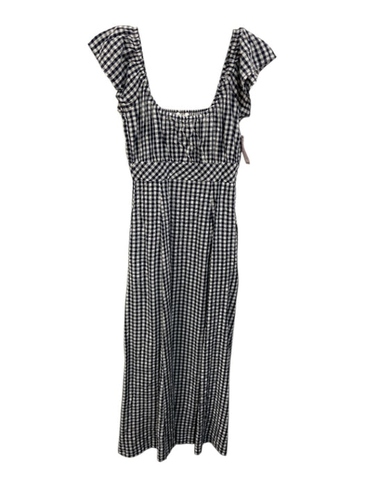 Splendid Size XS Black & White Viscose & Cotton Square Neck Gingham Maxi Dress Black & White / XS