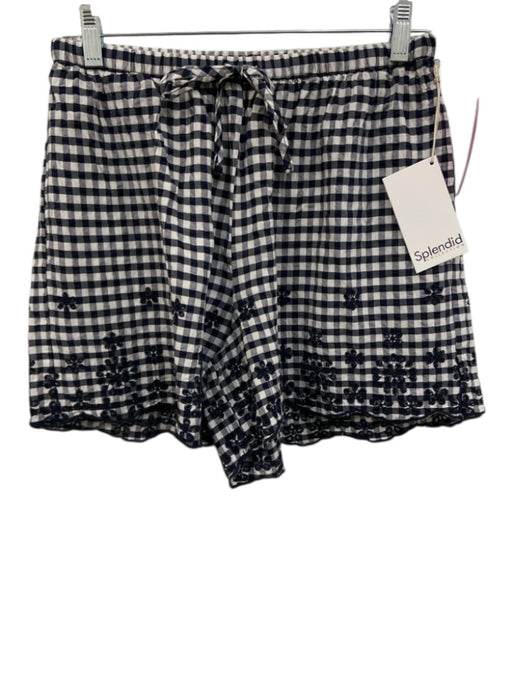 Splendid Size XS Black & White Viscose & Cotton Elastic Waist Gingham Shorts Black & White / XS