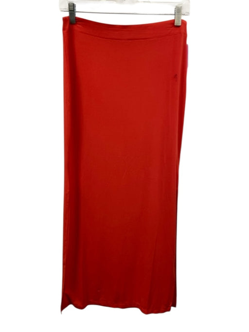 Splendid Size XS Red Orange Modal Blend Stretch Waist Maxi Side Slit Skirt Red Orange / XS