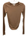 Splendid Size XS Brown Modal Blend Long Sleeve Gathered Detail Stretch Top Brown / XS