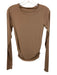 Splendid Size S Brown Modal Blend Long Sleeve Gathered Detail Stretch Top Brown / S