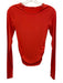 Splendid Size XS Red Orange Modal Blend Long Sleeve Gathered Detail Stretch Top Red Orange / XS