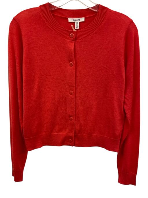 Splendid Size XS Red Orange Viscose Blend Long Sleeve Buttons Cardigan Red Orange / XS