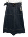 Ted Baker Size 2 Dark Wash Cotton Denim Contrast Stitch Pockets A Line Skirt Dark Wash / 2