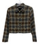 Ted Baker Size 2 Brown, Gray & Beige Acrylic Houndstooth check Crop Jacket Brown, Gray & Beige / 2