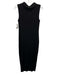 Le AL.X Size S Black Cotton Blend Ribbed Sleeveless Wide Neck Sheath Dress Black / S