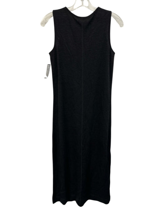 Le AL.X Size XS Black Cotton Blend Ribbed Sleeveless Round Neck Sheath Dress Black / XS