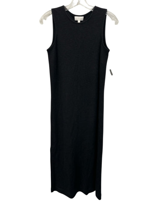 Le AL.X Size XS Black Cotton Blend Ribbed Sleeveless Round Neck Sheath Dress Black / XS