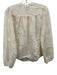 Ted Baker Size S Cream Viscose Blend Long Balloon Sleeve Floral Top Cream / S
