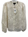Ted Baker Size S Cream Viscose Blend Long Balloon Sleeve Floral Top Cream / S