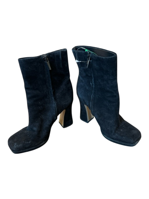 Sam Edelman Shoe Size 8 Black Suede Platform Block Heel Side Zip Booties Black / 8