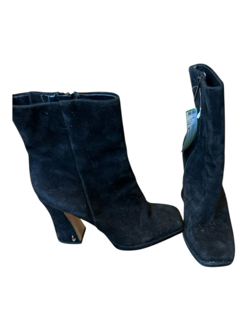 Sam Edelman Shoe Size 8 Black Suede Platform Block Heel Side Zip Booties Black / 8